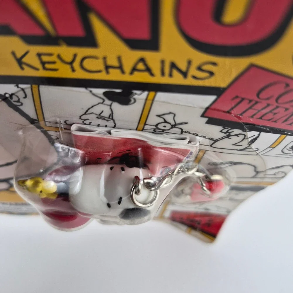 Vintage Peanuts Snoopy Woodstock Keychain Basic Fun Clip On Item 486-0 New